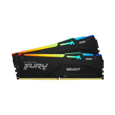 RAM DESKTOP KINGSTON FURY BEAST RGB (KF556C40BBAK2-64) 64GB (2X32GB) - DDR5 5200MHZ