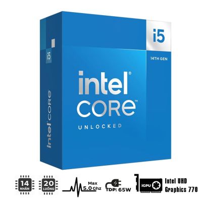 CPU INTEL CORE I5-14600K (UP TO 5.3GHZ, 14 NHÂN 20 LUỒNG, 24MB CACHE, 125W) - SOCKET INTEL LGA 1700/RAPTOR LAKE