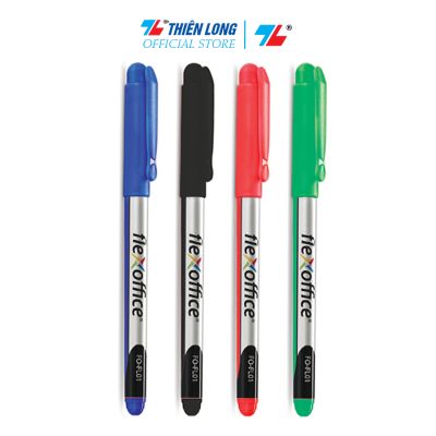 Túi 4 cây Bút lông kim Flexoffice FO-FL01 0.3mm (Xanh, Đen, Đỏ, Lá) - Đạt tiêu chuẩn châu Âu